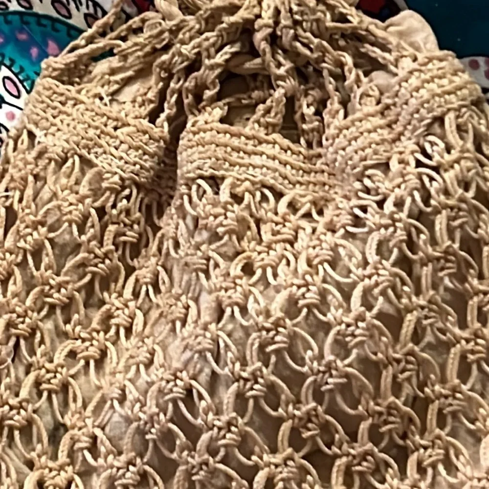 Antique crocheted lace tassels clutch purse